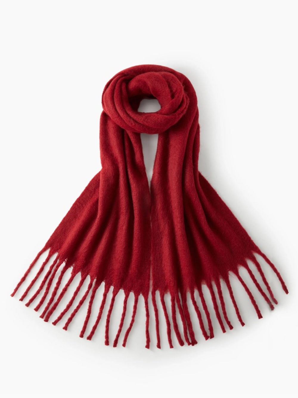 Solid Tassel Scarf (Red)